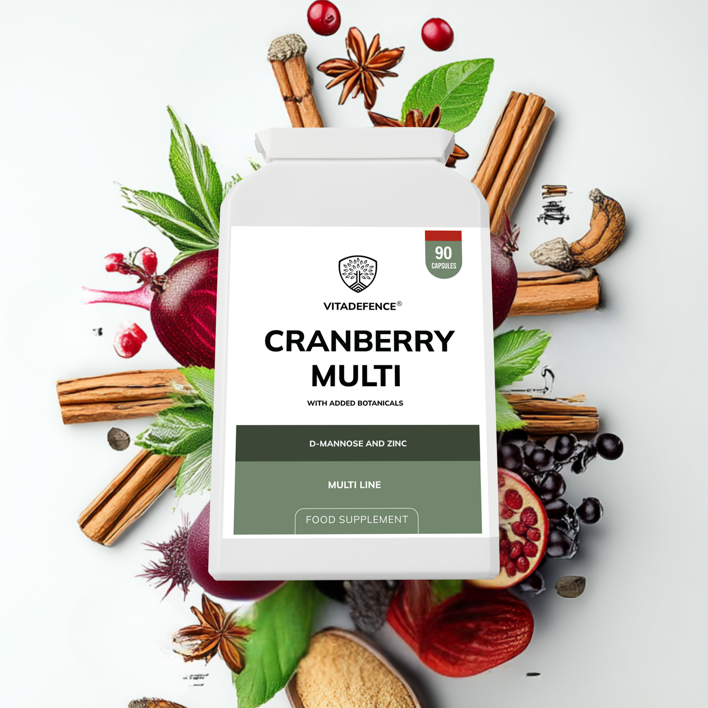 Vitadefence® Cranberry Multi | With D-Mannose, Zinc & Botanicals – 90 Vegan Capsules