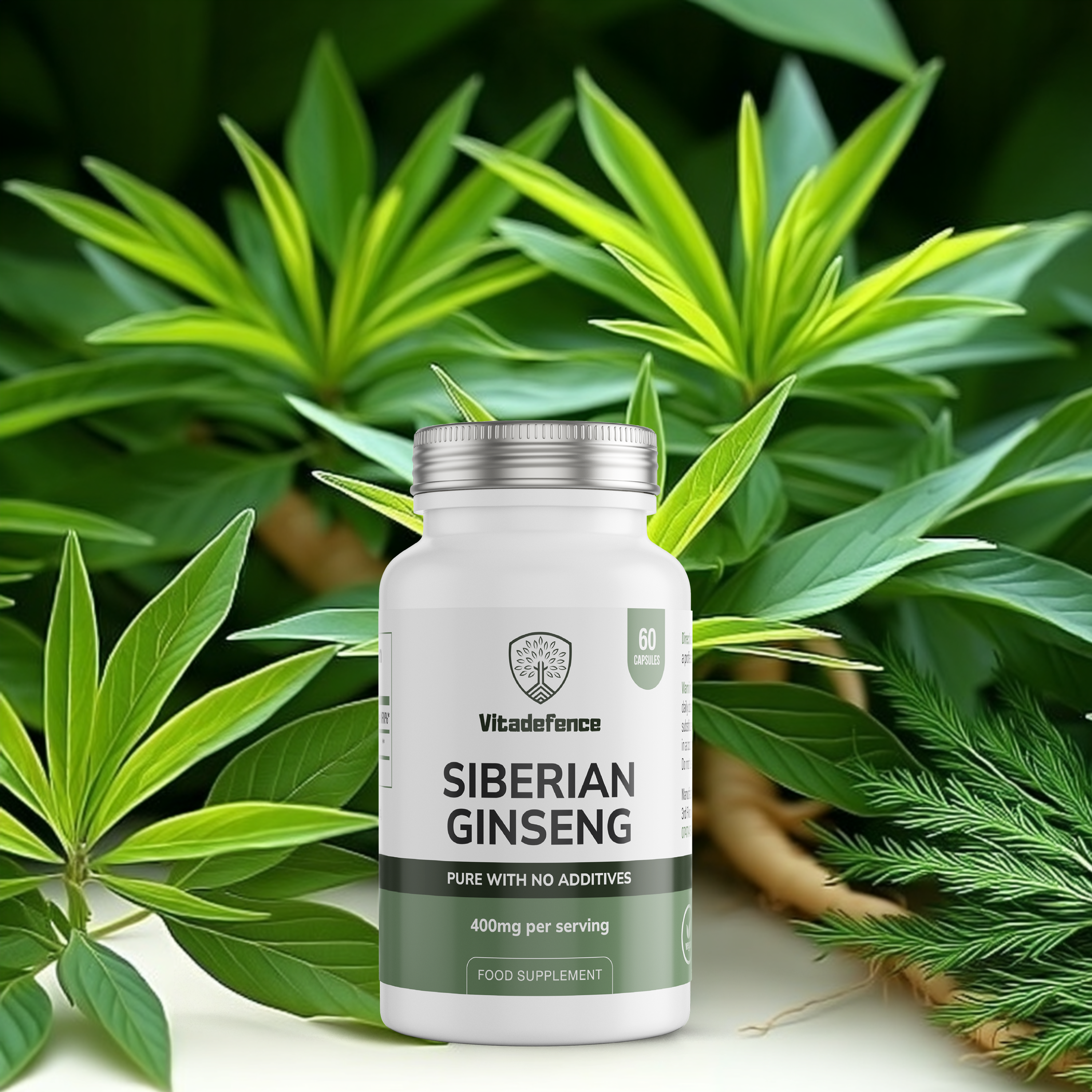 Vitadefence® Siberian Ginseng | 800 mg Vegan Capsules – 60 Count