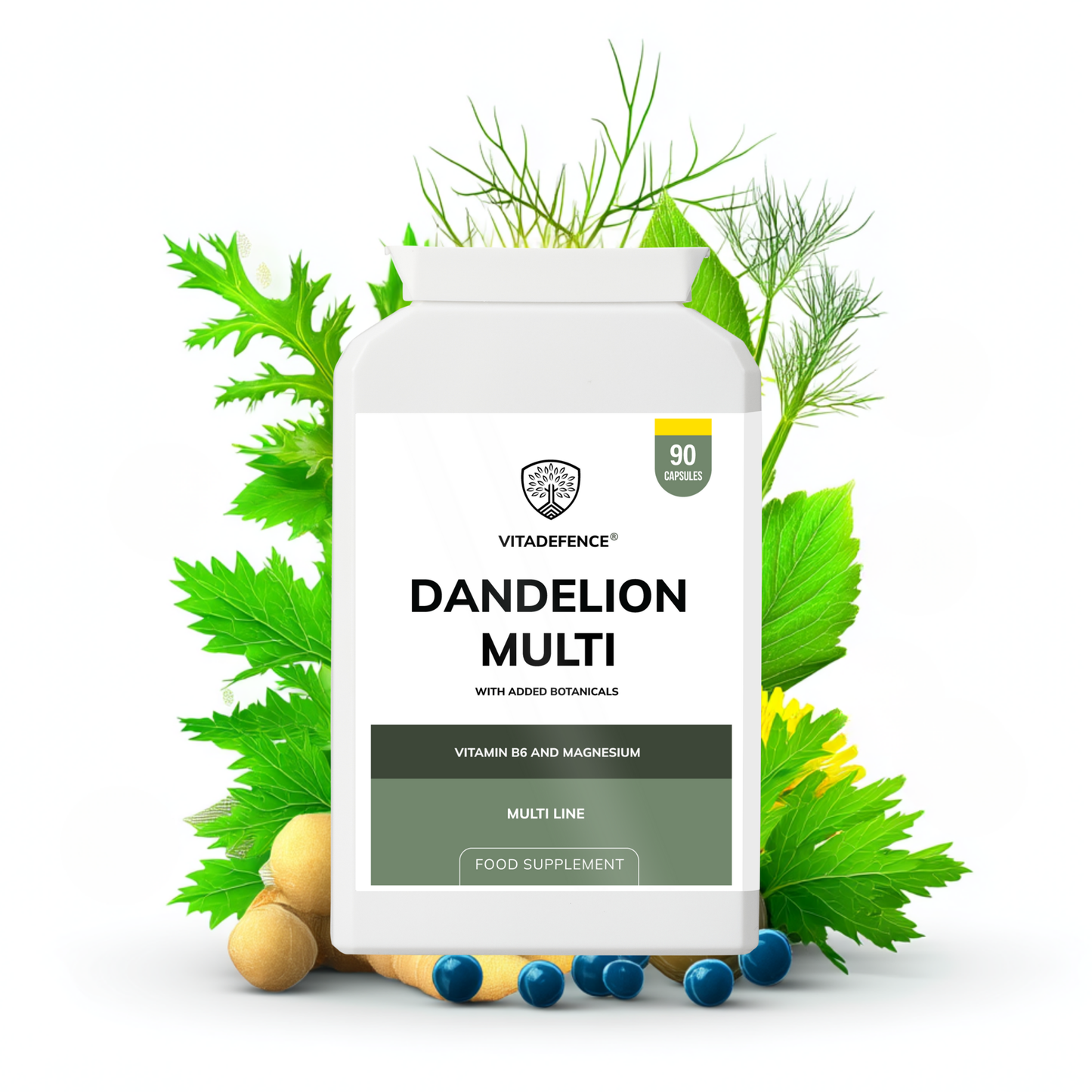 Vitadefence® Dandelion Multi | With Vitamin B6, Magnesium & Botanicals – 90 Capsules
