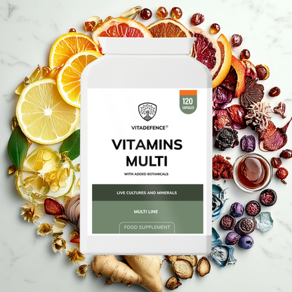 Vitadefence® Vitamins Multi | With Botanicals, Minerals & Live Cultures – 120 Capsules