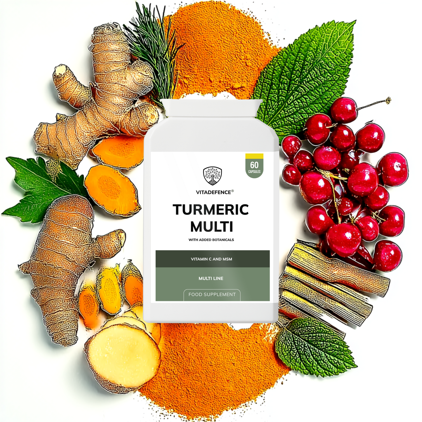 Vitadefence® Turmeric Multi | With Vitamin B6, Zinc & Botanicals – 90 Capsules