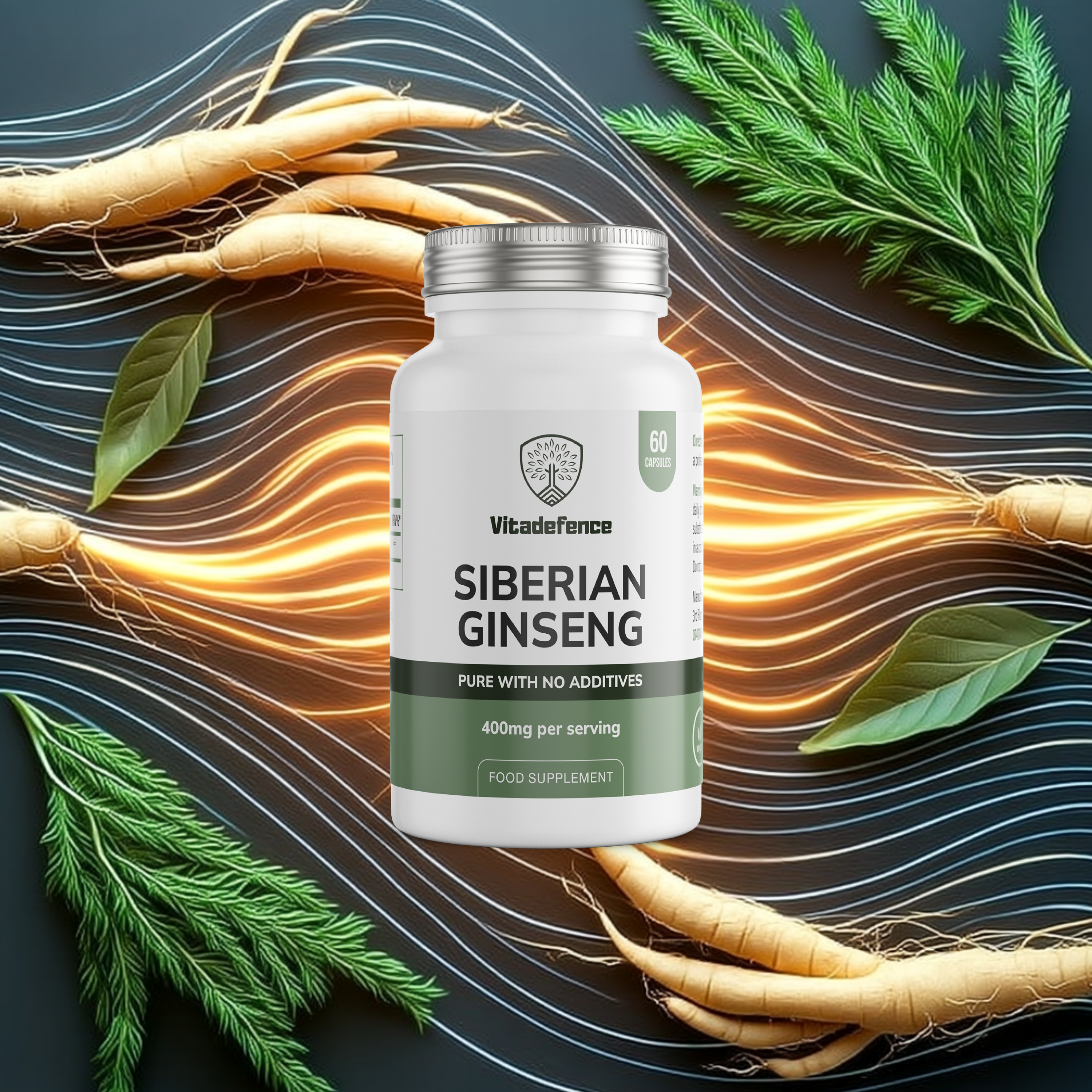 Vitadefence® Siberian Ginseng | 800 mg Vegan Capsules – 60 Count
