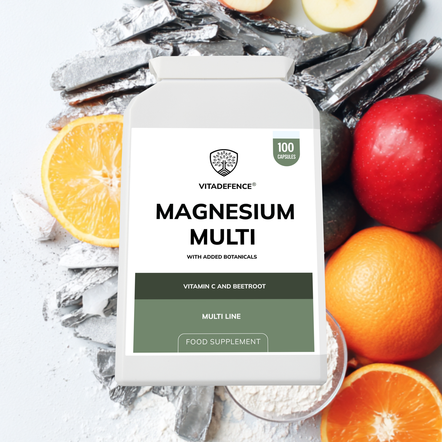 Vitadefence® Magnesium Multi | With Vitamin C & Sugar Beet Fibre – 100 Vegan Capsules