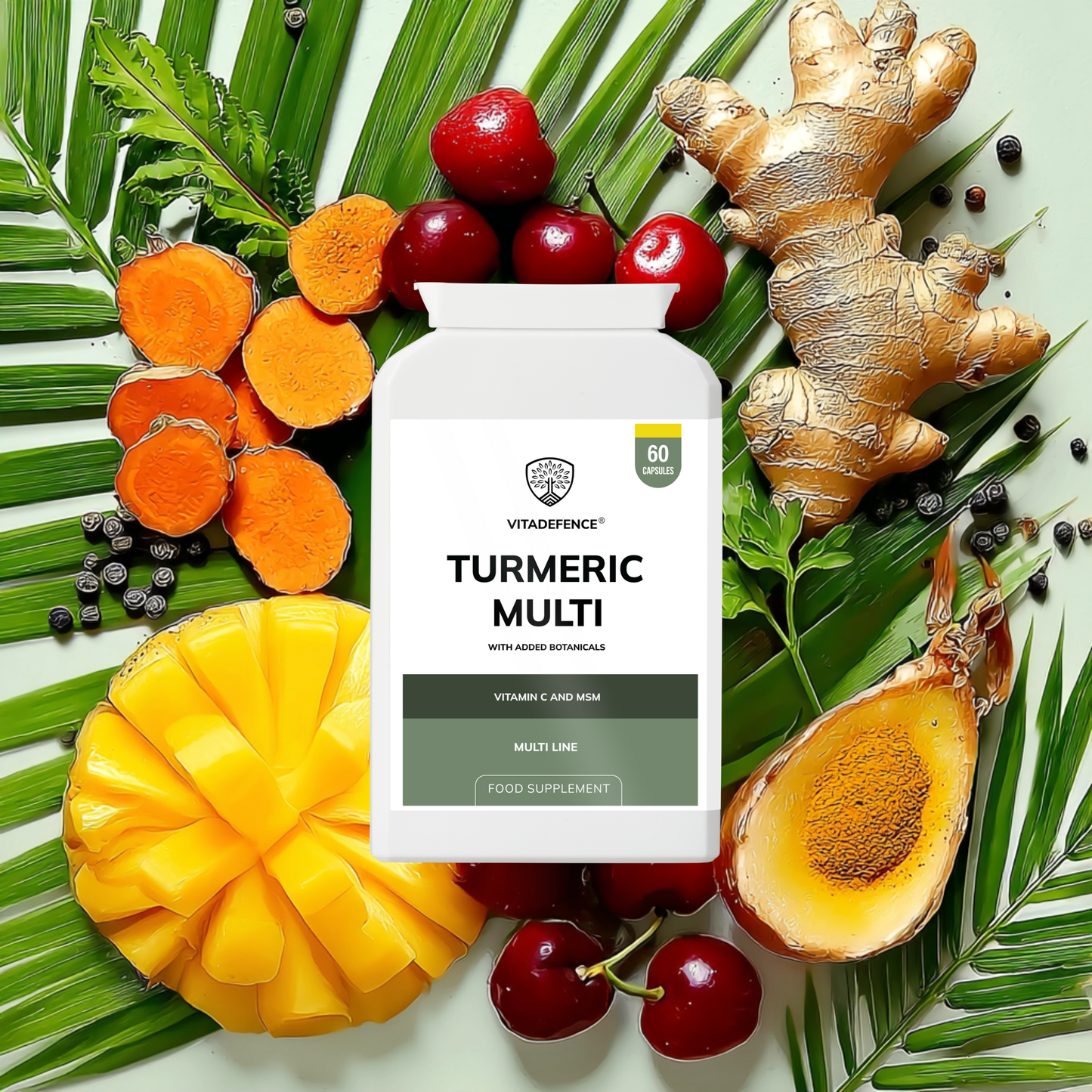 Vitadefence® Turmeric Multi | With Vitamin B6, Zinc & Botanicals – 90 Capsules