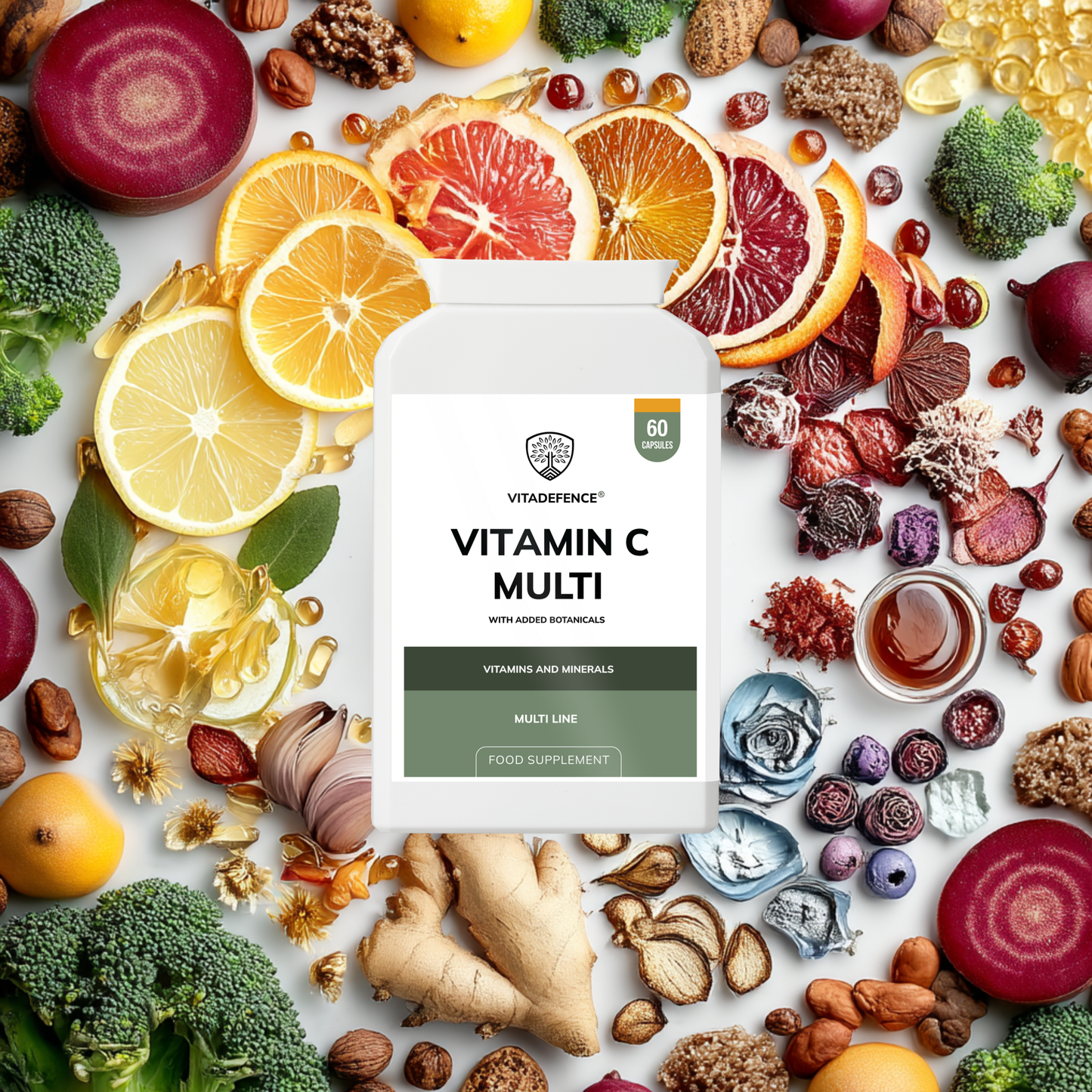 Vitadefence® Vitamin C Multi | With Botanicals & Minerals – 60 Capsules