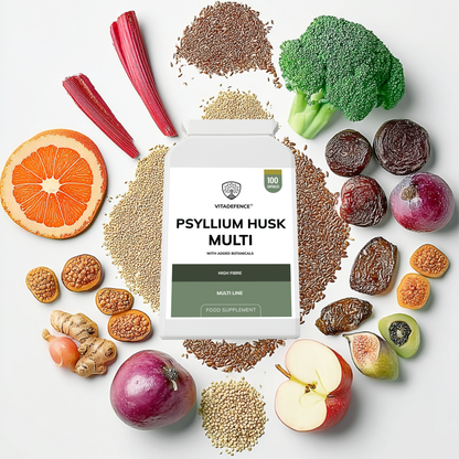 Vitadefence® Psyllium Husk Multi | High-Fibre Botanical Blend – 100 Capsules