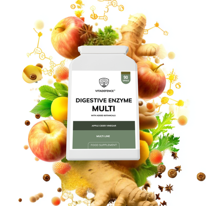 Vitadefence® Digestive Enzyme Multi | With Turmeric, Apple Cider Vinegar & Enzyme Blend – 90 Capsules