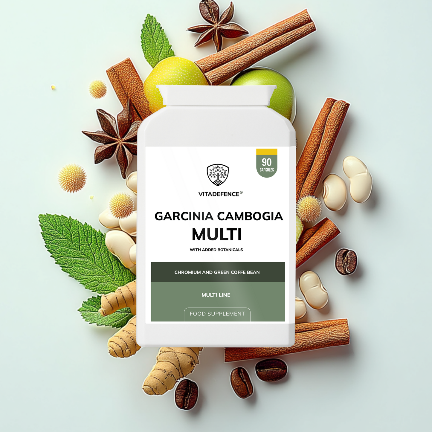 Vitadefence® Garcinia Cambogia Multi | With Chromium & Green Coffee Bean – 90 Capsules