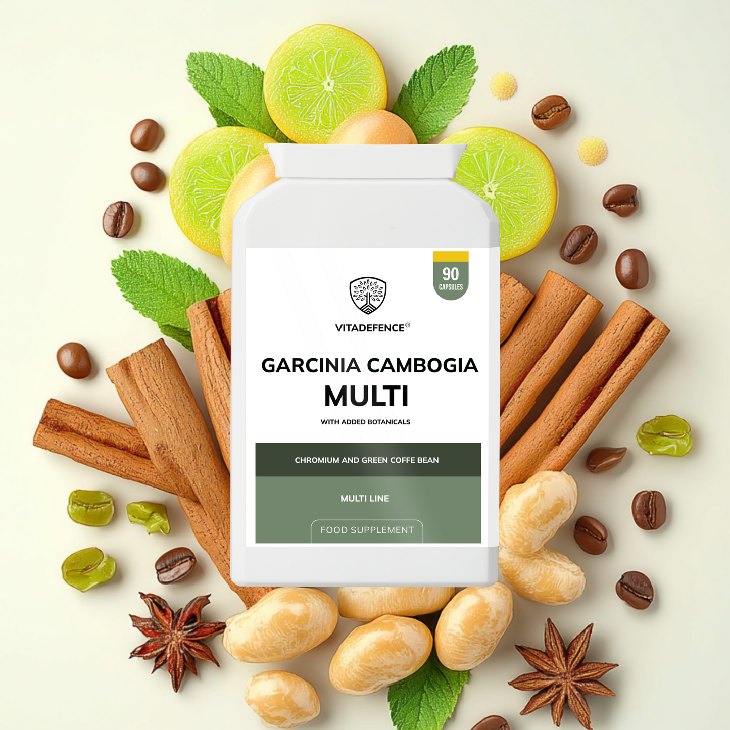 Vitadefence® Garcinia Cambogia Multi | With Chromium & Green Coffee Bean – 90 Capsules