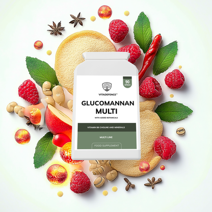 Vitadefence® Glucomannan Multi – Vitamin B6, Choline, Minerals & Botanicals – 90 Vegan Capsules