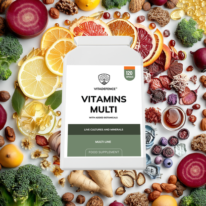 Vitadefence® Vitamins Multi | With Botanicals, Minerals & Live Cultures – 120 Capsules