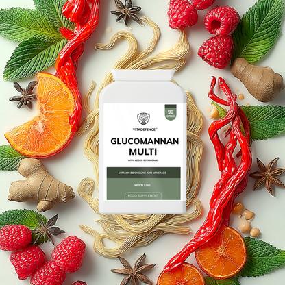 Vitadefence® Glucomannan Multi – Vitamin B6, Choline, Minerals & Botanicals – 90 Vegan Capsules