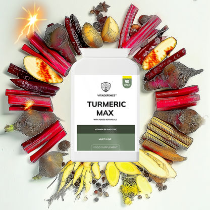 Vitadefence® Turmeric Max | With Vitamin B6, Zinc & Botanicals – 90 Capsules