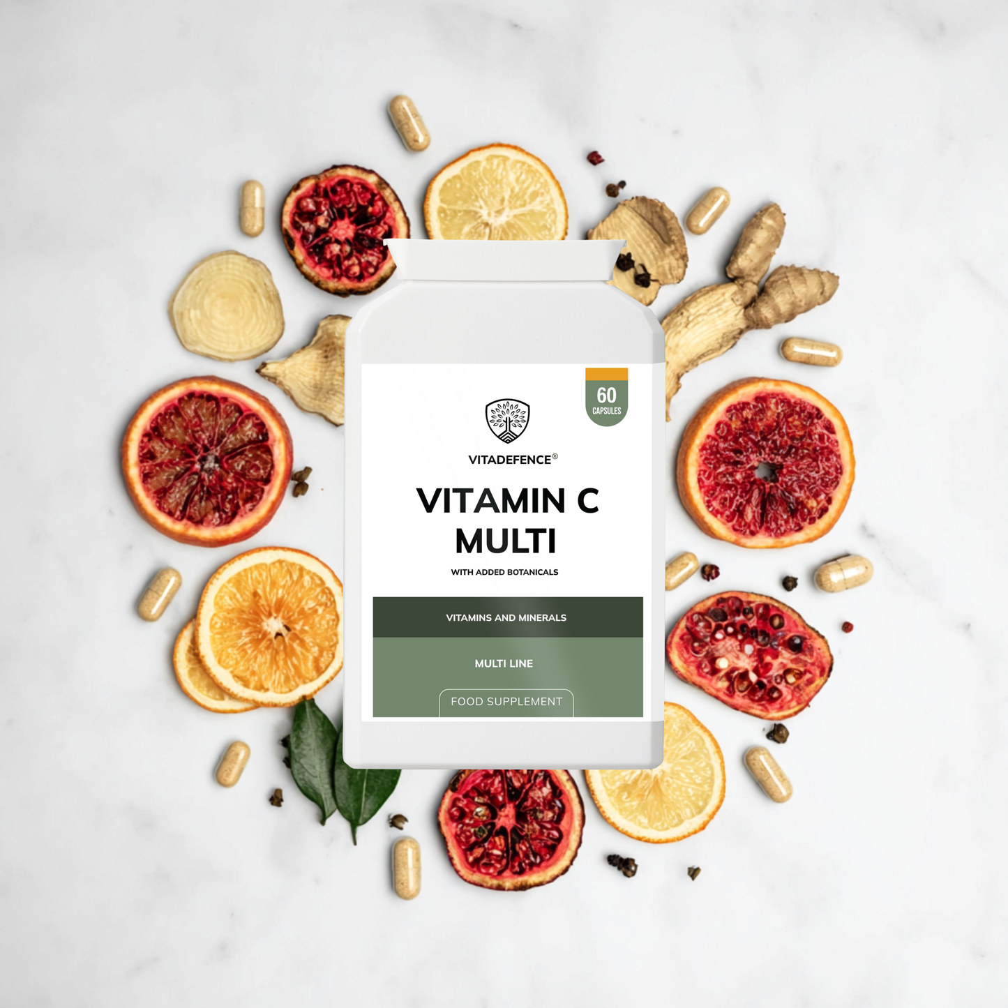 Vitadefence® Vitamin C Multi | With Botanicals & Minerals – 60 Capsules
