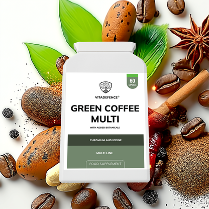 Vitadefence® Green Coffee Multi | With Chromium, Iodine & Botanicals – 60 Vegan Capsules