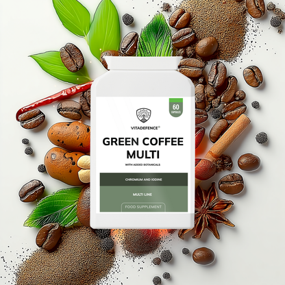 Vitadefence® Green Coffee Multi | With Chromium, Iodine & Botanicals – 60 Vegan Capsules