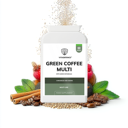 Vitadefence® Green Coffee Multi | With Chromium, Iodine & Botanicals – 60 Vegan Capsules
