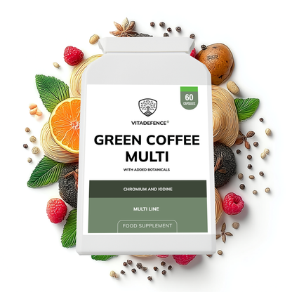 Vitadefence® Green Coffee Multi | With Chromium, Iodine & Botanicals – 60 Vegan Capsules
