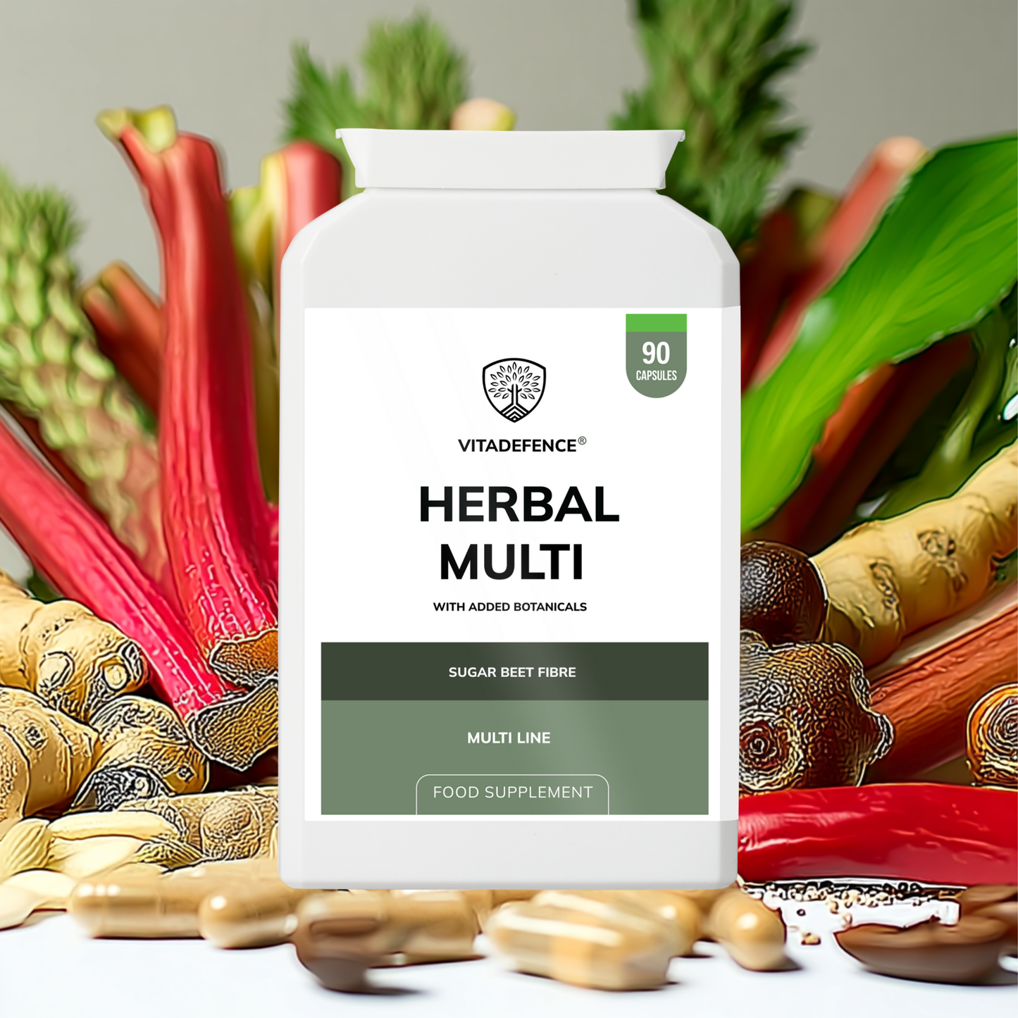 Vitadefence® Herbal Multi – Sugar Beet Fibre & Botanical Blend – 90 Vegan Capsules