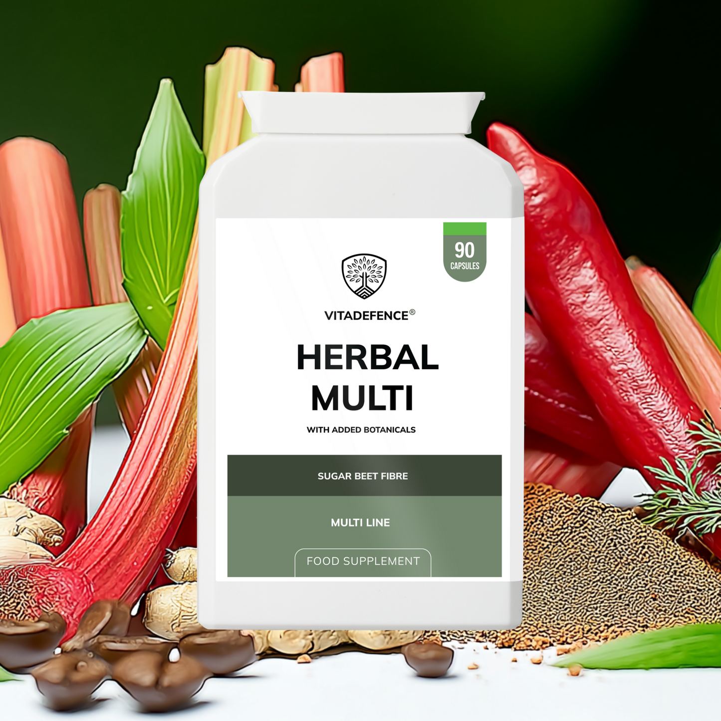 Vitadefence® Herbal Multi – Sugar Beet Fibre & Botanical Blend – 90 Vegan Capsules