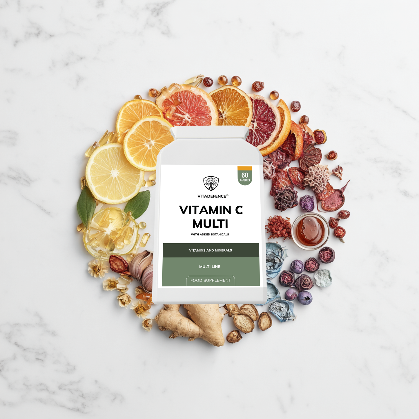 Vitadefence® Vitamin C Multi | With Botanicals & Minerals – 60 Capsules