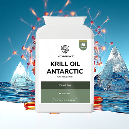 Vitadefence® Krill Oil Antarctic | 500 mg with EPA, DHA & Astaxanthin – 60 Softgels
