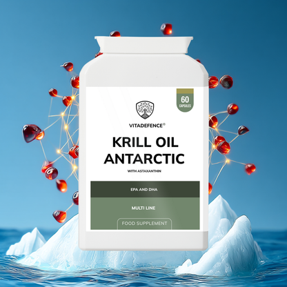 Vitadefence® Krill Oil Antarctic | 500 mg with EPA, DHA & Astaxanthin – 60 Softgels