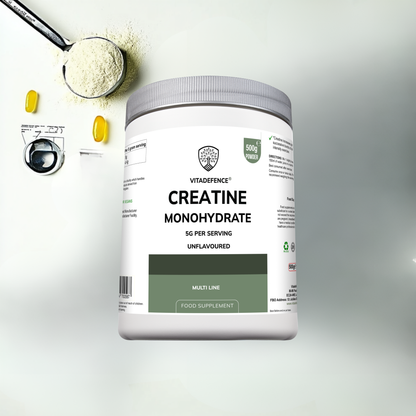 Vitadefence® Creatine Monohydrate | Pure Unflavoured Creatine Powder – 500 g