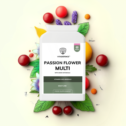 Vitadefence® Passion Flower Multi | With Montmorency Cherry, Chamomile, Ashwagandha & Magnesium – 60 Capsule