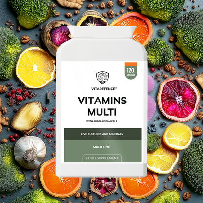 Vitadefence® Vitamins Multi | With Botanicals, Minerals & Live Cultures – 120 Capsules