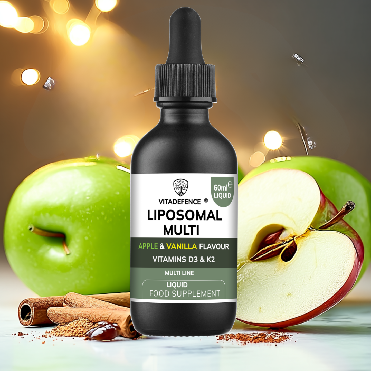 Vitadefence® Liposomal Vitamin D3 & K2 – Apple & Vanilla Flavour