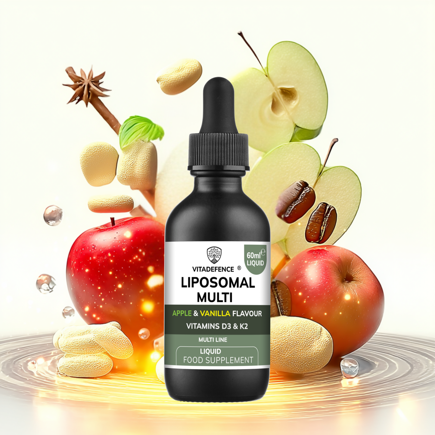 Vitadefence® Liposomal Vitamin D3 & K2 – Apple & Vanilla Flavour