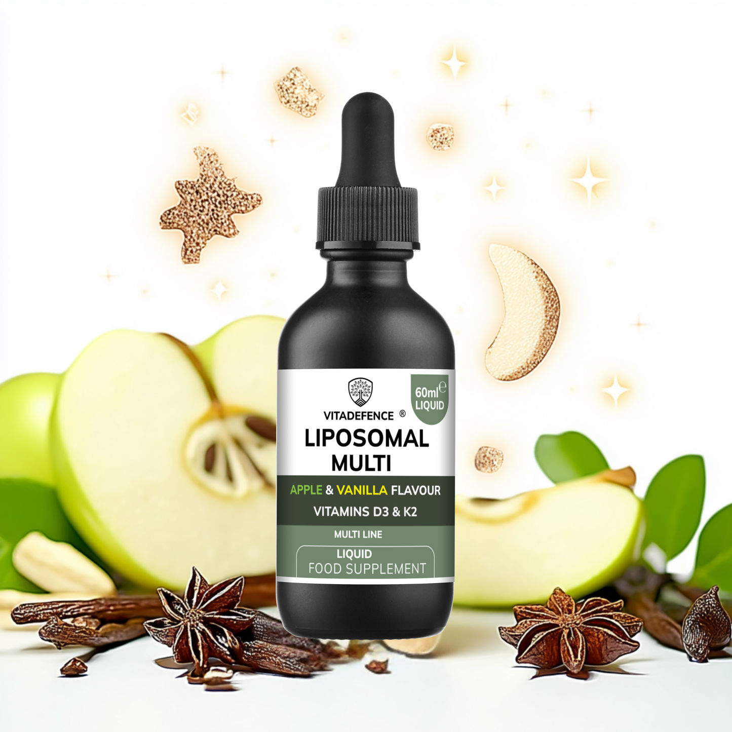 Vitadefence® Liposomal Vitamin D3 & K2 – Apple & Vanilla Flavour