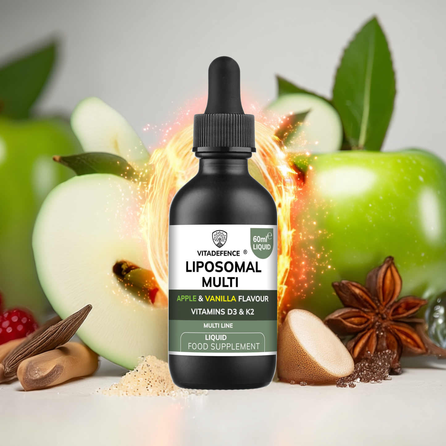 Vitadefence® Liposomal Vitamin D3 & K2 – Apple & Vanilla Flavour