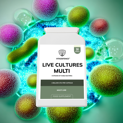 Vitadefence® Live Cultures Multi | 8 Strains, 4 Billion CFU – 30 Capsules