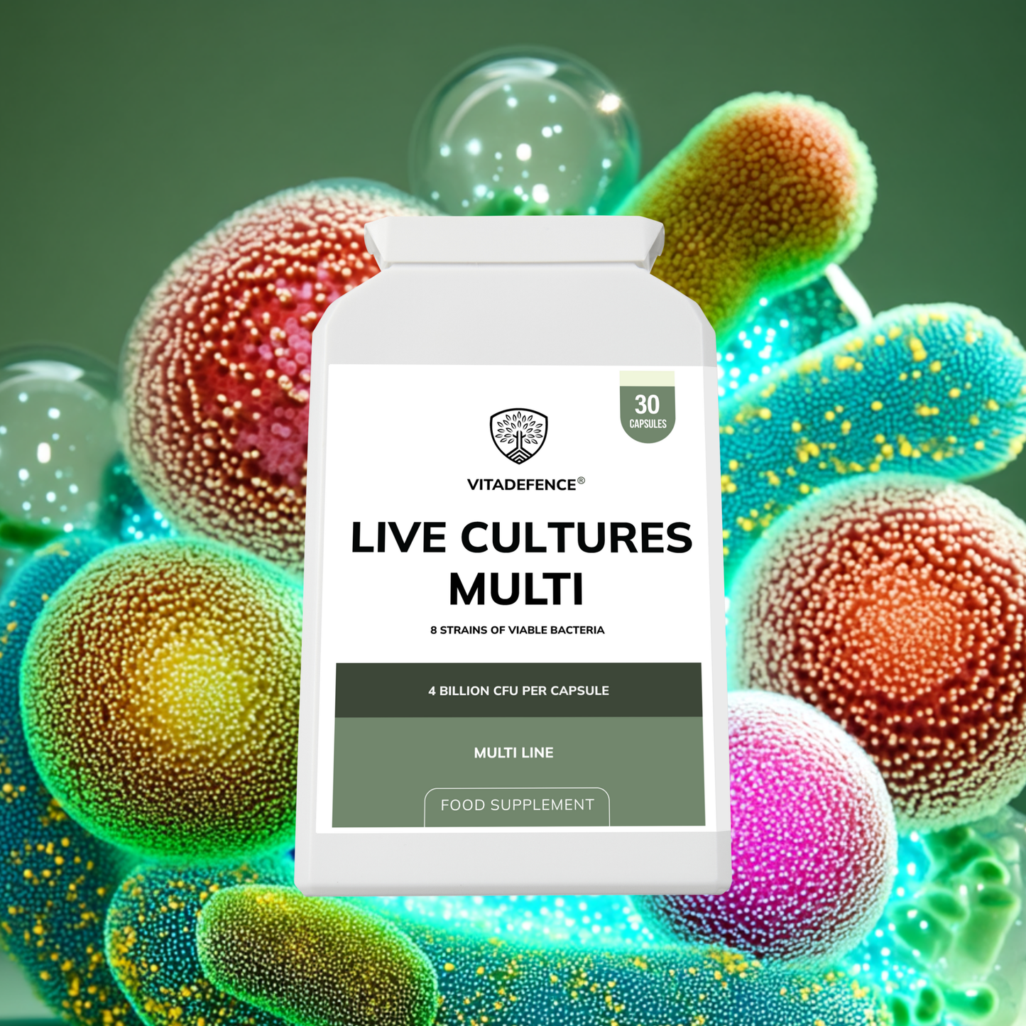 Vitadefence® Live Cultures Multi | 8 Strains, 4 Billion CFU – 30 Capsules