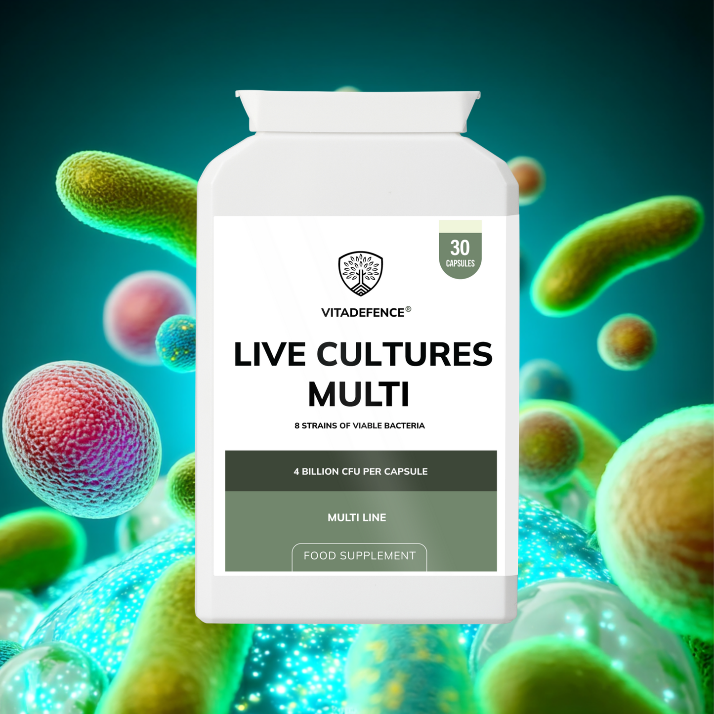 Vitadefence® Live Cultures Multi | 8 Strains, 4 Billion CFU – 30 Capsules