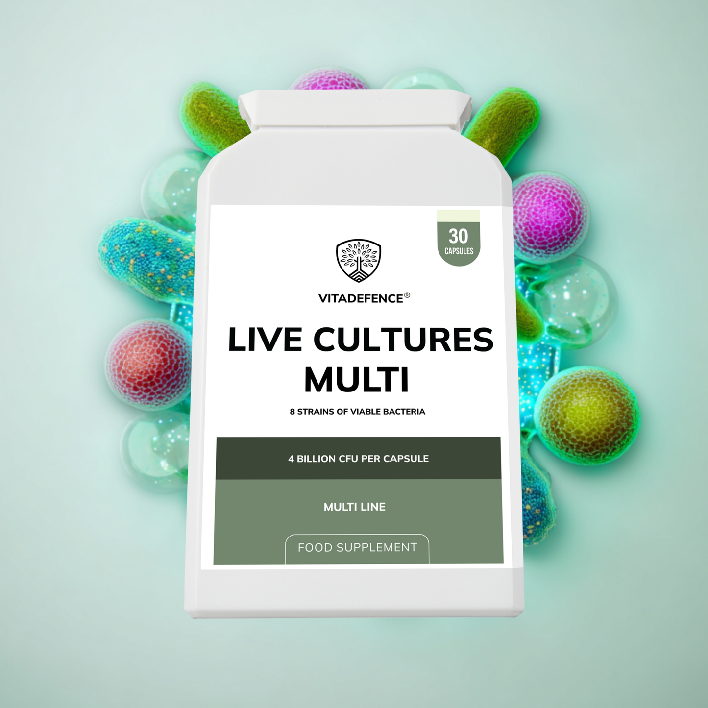 Vitadefence® Live Cultures Multi | 8 Strains, 4 Billion CFU – 30 Capsules