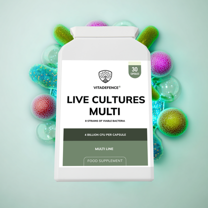 Vitadefence® Live Cultures Multi | 8 Strains, 4 Billion CFU – 30 Capsules