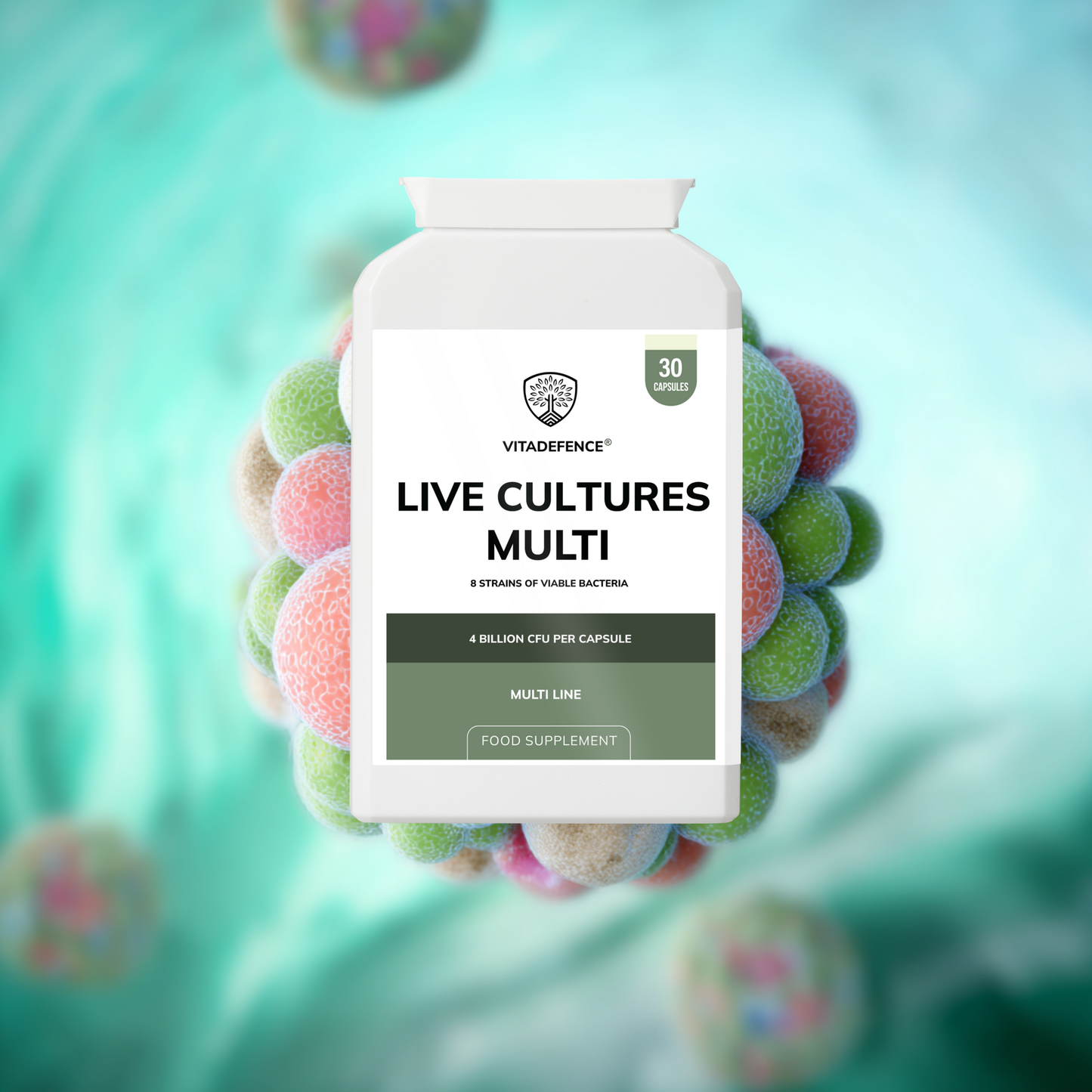 Vitadefence® Live Cultures Multi | 8 Strains, 4 Billion CFU – 30 Capsules