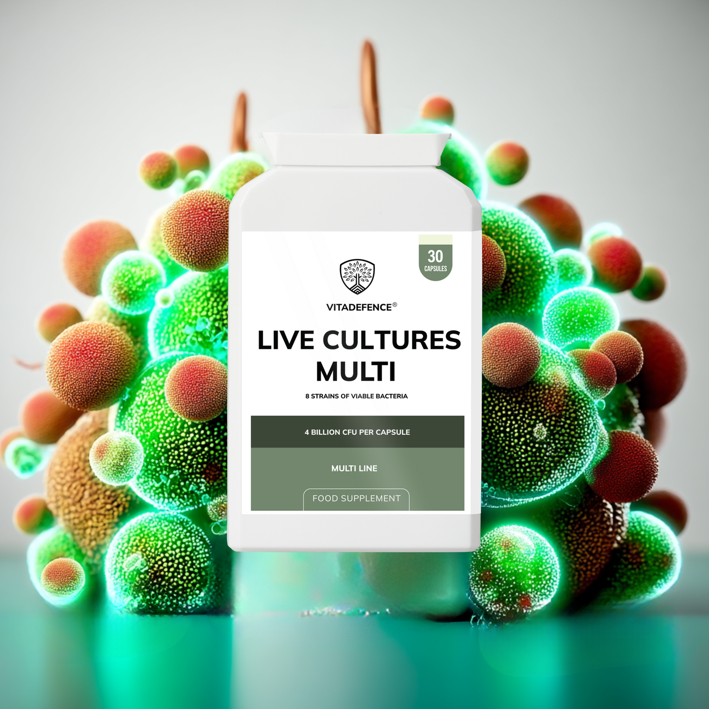Vitadefence® Live Cultures Multi | 8 Strains, 4 Billion CFU – 30 Capsules