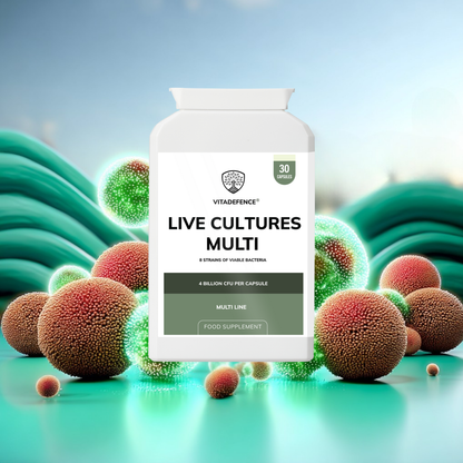 Vitadefence® Live Cultures Multi | 8 Strains, 4 Billion CFU – 30 Capsules