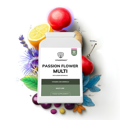 Vitadefence® Passion Flower Multi | With Montmorency Cherry, Chamomile, Ashwagandha & Magnesium – 60 Capsule