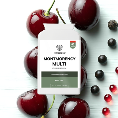 Vitadefence® Montmorency Multi | With Vitamin B6, Beetroot & Tart Cherry – 60 Capsules