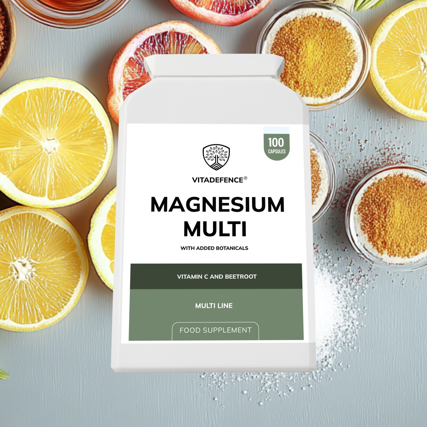 Vitadefence® Magnesium Multi | With Vitamin C & Sugar Beet Fibre – 100 Vegan Capsules
