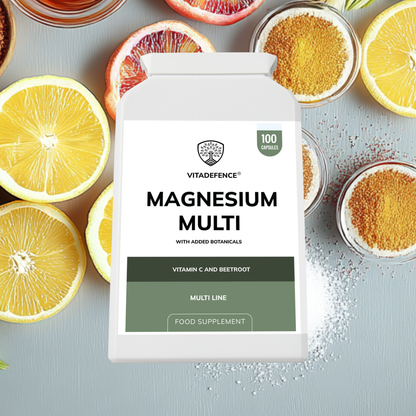 Vitadefence® Magnesium Multi | With Vitamin C & Sugar Beet Fibre – 100 Vegan Capsules