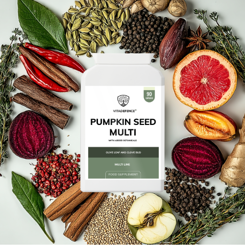 Vitadefence® Pumpkin Seed Multi | With Olive Leaf, Clove Bud & Botanicals – 90 Capsules