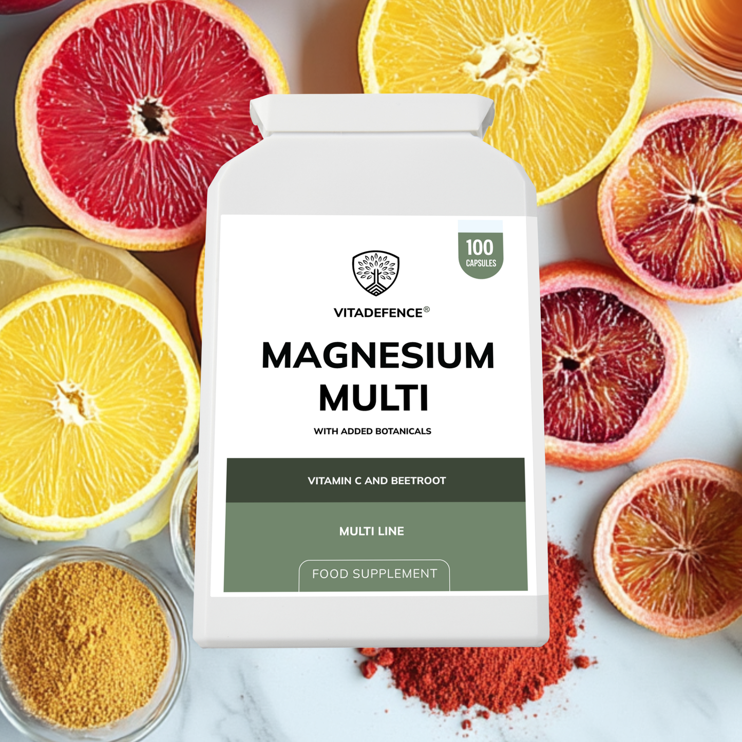 Vitadefence® Magnesium Multi | With Vitamin C & Sugar Beet Fibre – 100 Vegan Capsules