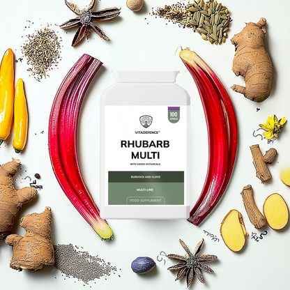 Vitadefence® Rhubarb Multi | With Burdock, Clove & Botanicals – 100 Capsules