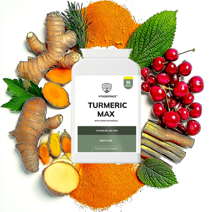 Vitadefence® Turmeric Max | With Vitamin B6, Zinc & Botanicals – 90 Capsules